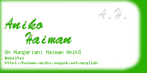 aniko haiman business card